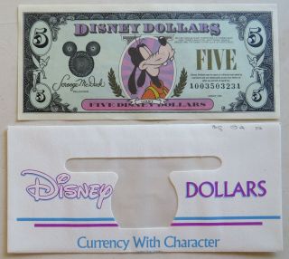 Disney 1994 Dollar $5 Goofy 