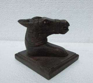 Vintage Collectible Wooden Hand Carved Wall Hanging Horse Bust Statue