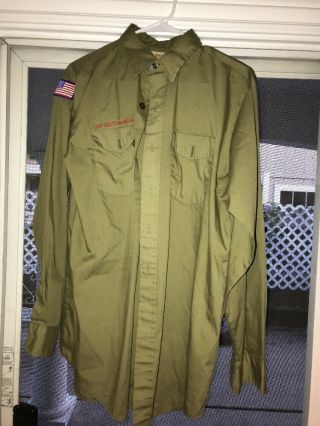 Vintage Bsa Boy Scouts Of America Uniform Shirt Usa Long Sleeve 1980s