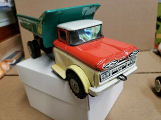 Vintage Tin Toy Friction Chevrolet Dump Truck Toy Friction And Dump.