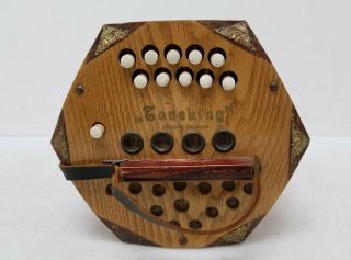 Toneking 20 Button Vintage Concertina Squeezebox Made In Germany