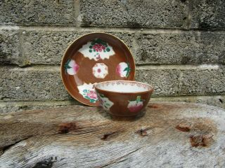 Antique Chinese Porcelain Tea Bowl And Saucer - 18th Century Qianlong - Batavia