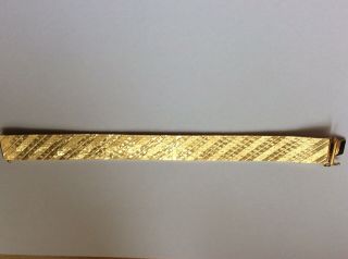 VINTAGE 1980 ' s WIDE GOLD PLATE ARTICULATED FANCY DIAMOND CUT STRAP BRACELET 3