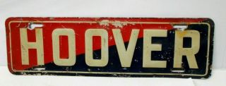 Vintage 1928 Herbert Hoover Tin License Plate Topper