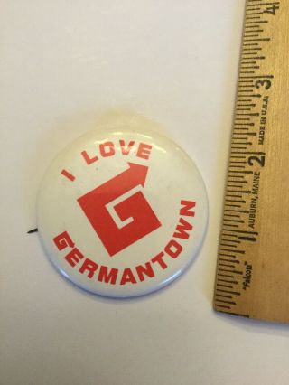 Vintage Button Pin I Love Germantown Philadelphia Pa