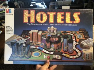 Vintage 1987 Milton Bradley Hotels Game 3d Board Game L Complete Freeship