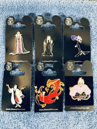 Disney Villians Pin Set (evil Queen,  Old Hag,  Yzma,  Cruella,  And Ursula) 2010 Bb