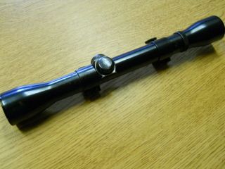 Vintage Weaver K4 60 4x Power Rifle Scope With Rings Double Cross Bar Clear