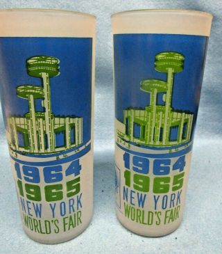 1964 - 1965 York Worlds Fair York State Exhibit Set Of 2 Glasses