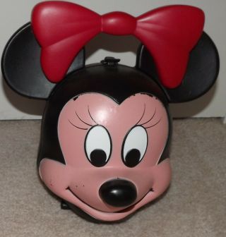 Vintage Aladdin Disney Minnie Mouse Head Lunch Box (no Thermos) (has Wear)