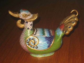 Wonderful Bronze Antique Chinese Cloisonne Enamel Bird Trinket Box