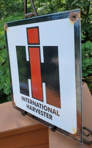 OLD VINTAGE FARMALL INTERNATIONAL HARVESTER PORCELAIN TRACTOR FARM SIGN 2