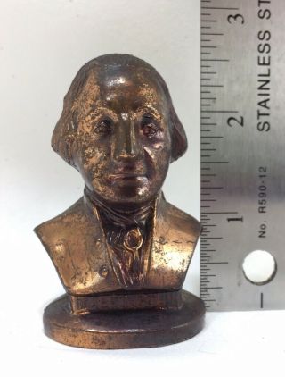 Miniature Bust/head George Washington Brass Metal Japan Made 2.  75 " 1st President