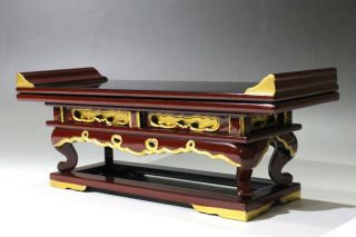 [y] Japanese Buddhist Altar Table " Maejyoku " Wood Butsudan Temple Shrine Rare