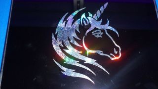 Custom Holographic Fireworks Tribal Unicorn Head Car Window Decal Sticker