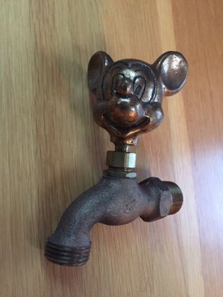 Disney Mickey Mouse Outdoor Brass Water Spigot Faucet - White Swan - Usa Vintage