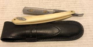 Vintage Thiers Issard Straight Razor With Leather Case