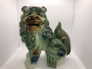 Pair Vintage/Antique Chinese Asian Ceramic Foo Dogs Fu Lions 5 in 2