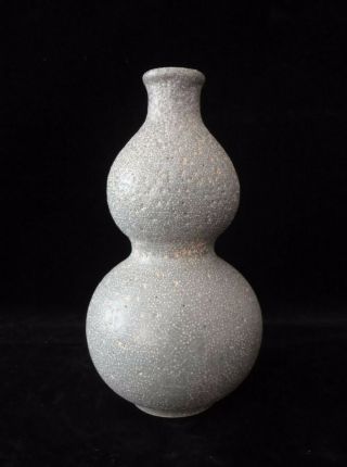 Very Rare Old Chinese Gray Glaze Double Gourd Porcelain Vase