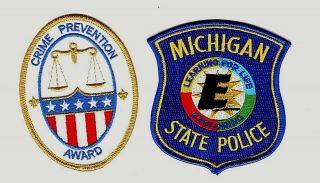 Police / Boy Scout Patch Michigan State Police Explorers Set Of 2 (now Disbanded
