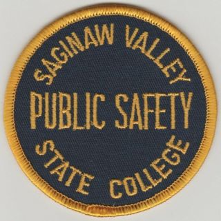 Vintage Saginaw Valley State College,  Michigan Public Safety Patch Mi Obsolete