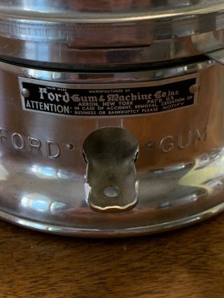 Vintage Ford Gumball Vending Penny Machine - 1 Cent Gum Ball - 3