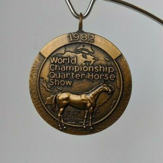 Vtg Jostens 1982 World Championship Quarter Horse Show Medal Award Medallion (a5)