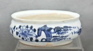 Fantastic Antique Chinese Blue & White Porcelain Incense Burner Circa Mid - 1800s