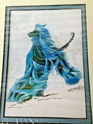 Vintage 2008 Electric Blue Afghan Hound Dog - Catch Him If You Can 2