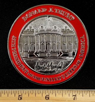 Donald J.  Trump,  45th President Of The United States,  Colorized 3 " Medal 74 Gr