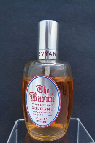 Vintage Evyan " The Baron " 4 1/2 Oz For Gentleman Cologne 1965