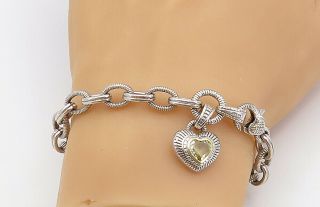 Judith Ripka 925 Silver & 18k Gold - Vintage Cubic Zirconia Bracelet - B7994