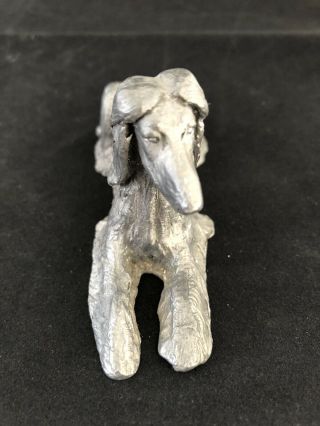Afghan Hound Dog Pewter Metal Figurine Collectible Ricker Usa 3 3/4 " X 2 "