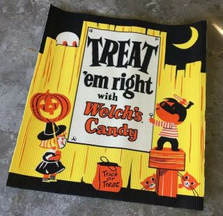 Vintage Halloween Store Display Candy Sign Mid Century Googie