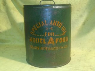 Very Rare 1920’s Vintage Model A Ford Special Oil 5 Gallon Can Sears Bennett