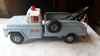 Vintage 1960s Buddy L Wrecker Tow Truck Metal Light Blue
