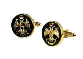 4031928 Scottish Rite 33 Degree Cuff Links 33rd Degree Consistory Wings Up