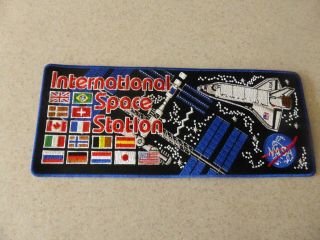 Vintage Embroidered Patch Nasa International Space Station Large 4x10 "