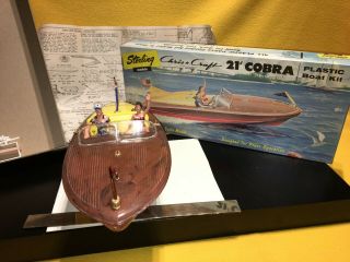 Vtg toy motor boat Chris Craft 21 ' Cobra complete plastic 18 