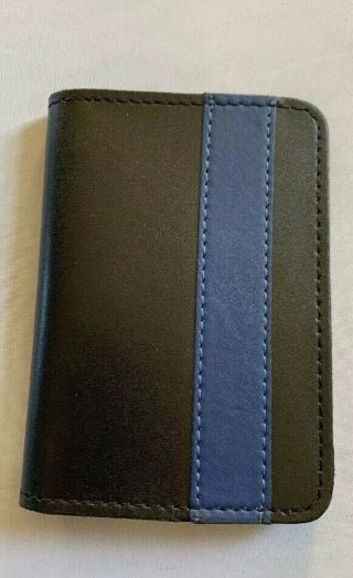 York City Police Officer Thin Blue Line Badge And Id Wallet