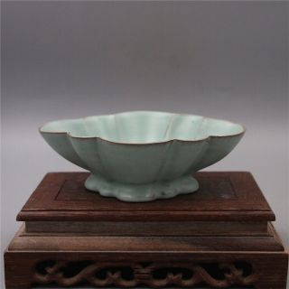Chinese Old Ru Kiln Celadon Glaze Porcelain Brush Washer