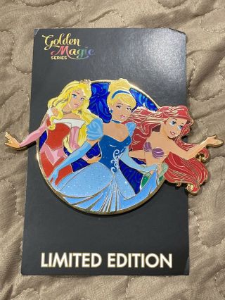 Acme Golden Magic All Stars Aurora Cinderella Ariel Pp Pre Production Disney Pin