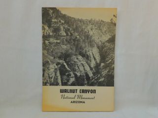 1941 Walnut Canyon National Monument Arizona Brochure Booklet With Map