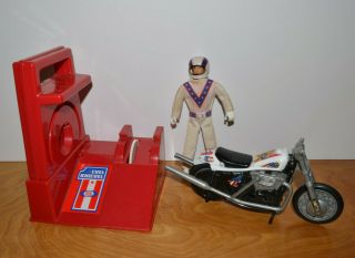 Vintage Evel Knievel Stunt Cycle Playset Ideal & Playing Mantis Set 1973 1998