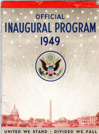 President Harry Truman 1949 Official Inaugural Program