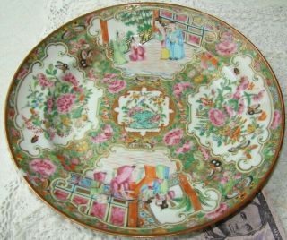 2 - - C1840 Chinese Export Famille Verte Porcelain Rose Medallion Plate 2