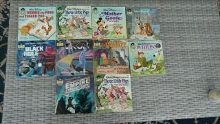 Vintage Walt Disney Read Along Book And Record Set Of 10 45 