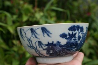 18th C.  Antique Chinese Porcelain Blue & White Hand Painted Landscape Bowl