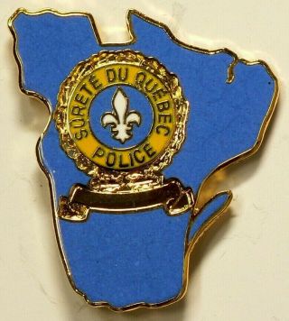 Vintage Sureté Du Quebec Police Pin Canada Fleur De Lys Nos 7188