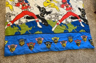 Vintage 1994 Mighty Morphin Power Rangers Twin Size Comforter Blanket 60 